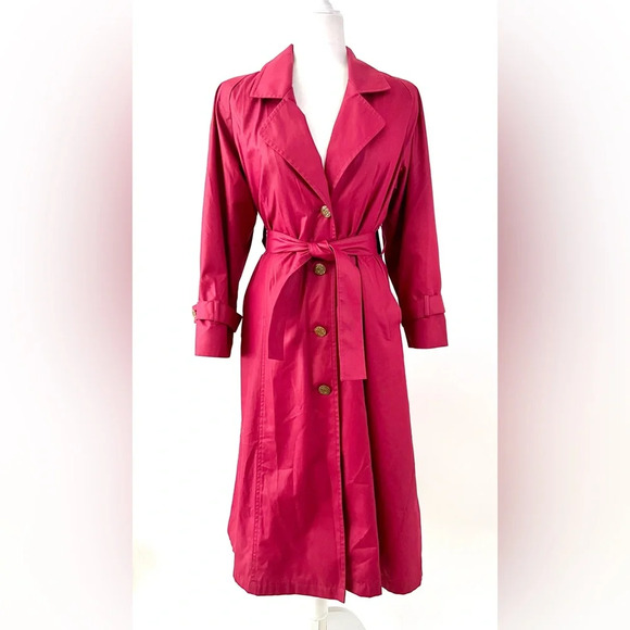London Fog Jackets & Blazers - LONDON FOG | Pink Trench Coat Long with scarf and liner Size 8 petite Maincoats